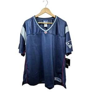 NFL Pro Line New England Patriots Blank Jersey Navy Blue‎ Women's Size 3XL
